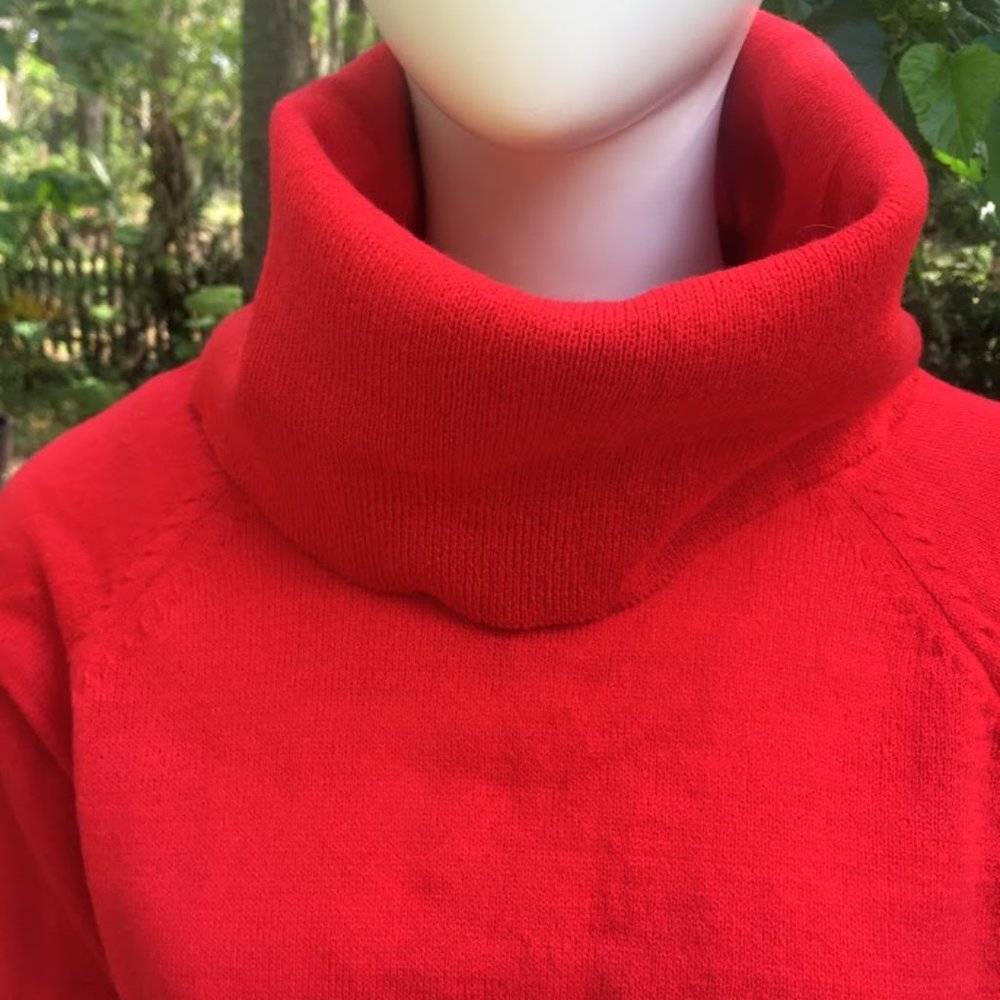 Vintage Scarlet Red Turtleneck Sweater
